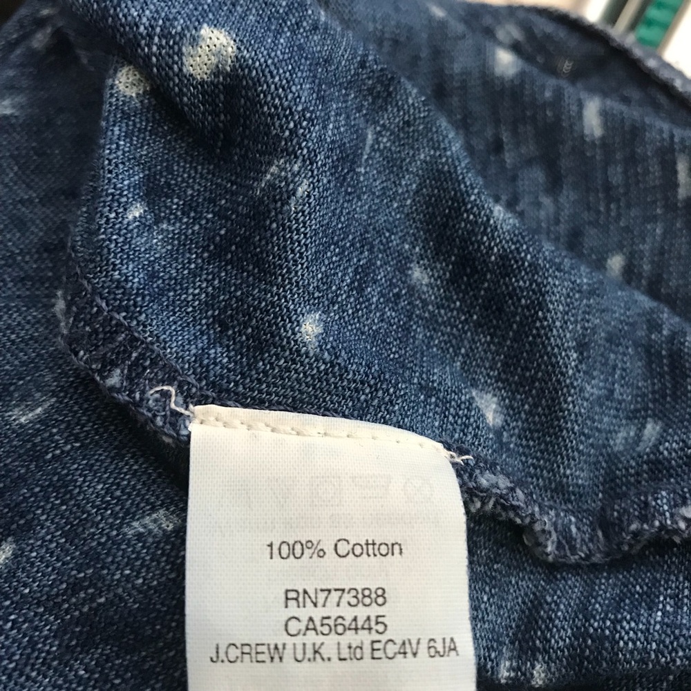 Madewell Long Sleeve Top XS Women Blue Polka Dot - Picture 7 of 8